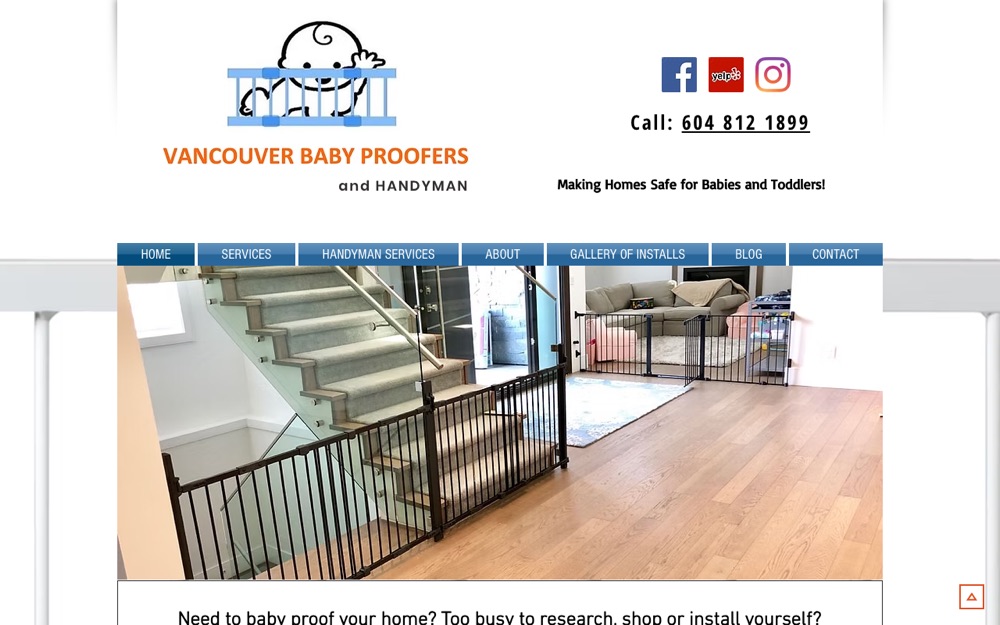 Previous Vancouver Baby Proofers website for comparison