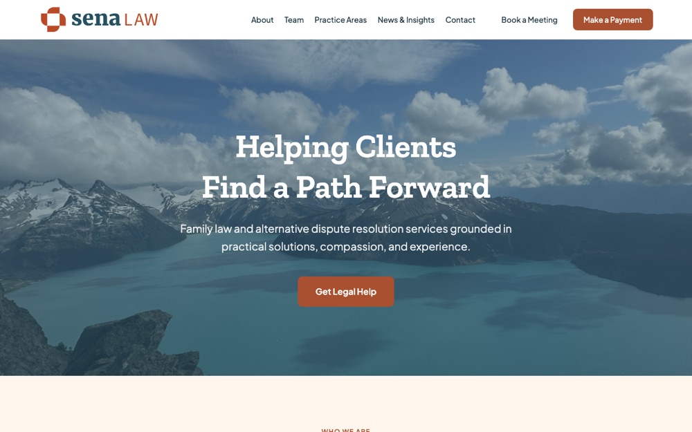 The Sena Law website